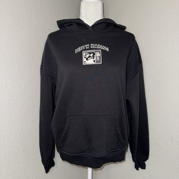 Disney Mickey Mouse x Keith Haring Hoodie Disneyland Unisex Black Size XXS - Picture 2 of 9